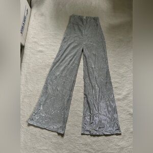 NEW Women’s Silver sparkly wide bottom pants - size medium